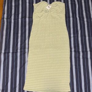 Striped Green Strapless Dress